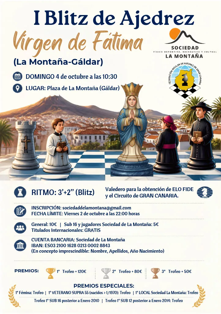 I Blitz de Ajedrez Virgen de Fátima 2026